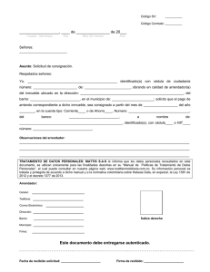 Este documento debe entregarse autenticado.