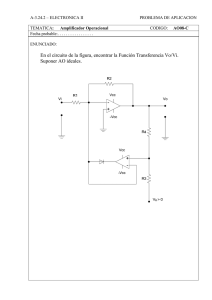 En el circuito de la figura, encontrar la Función Transferencia Vo/Vi