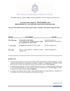 Provisional Ingeniería - Pontificia Universidad Católica de Chile