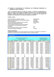 37. Sistema de Amortización de Préstamos con Dividendos