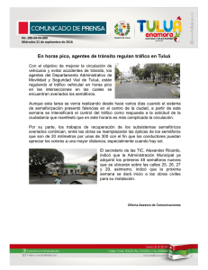 En horas pico, agentes de tránsito regulan tráfico en Tuluá