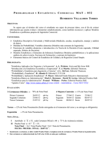 PROBABILIDAD Y ESTADÍSTICA COMERCIAL MAT – 032