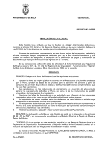 Delegación de atribuciones a la Junta de