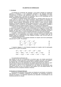 VOLUMETRIA DE OXIRREDUÇÃO I – Introdução As