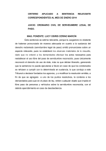 criterio aplicado a sentencia relevante correspondientes al mes de