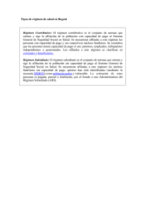Régimen contributivo y régimen subsidiado