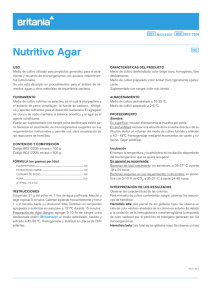 Nutritivo Agar - Laboratorios Britania