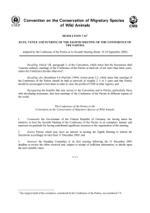 Date, Venue and Funding of the 8th Meeting of the Conference of