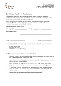 Ejercicio del derecho de desistimiento