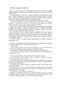 011. Dios y el hombre al encuentro Dios y el hombre parece