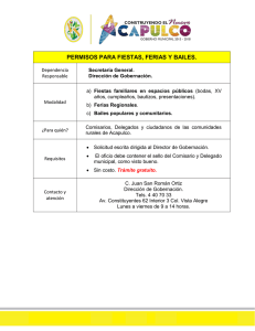 permisos para fiestas, ferias y bailes.
