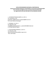 LISTA DE PROVEEDORES INVITADOS A PARTICIPAR EN