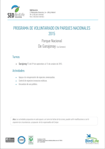 PROGRAMA DE VOLUNTARIADO EN PARQUES NACIONALES