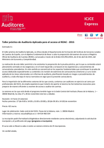 Taller práctico de Auditoría Aplicada para el acceso al ROAC