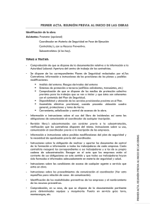 Acta Reunión Previa Inicio Obras: Seguridad y Coordinación