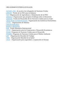 ORGANISMOS INTERNACIONALES: ACNUR ONG de ayuda a los