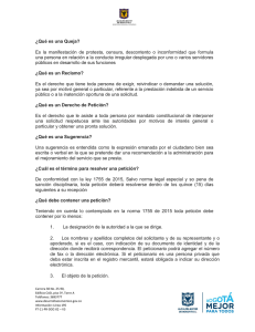 ¿Qué es una Queja? Es la manifestación de protesta, censura