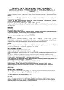 proyecto de desarrollo artesanal: desarrollo, comercialización y