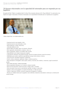 20 factores relacionados con la capacidad del entrenador para ser