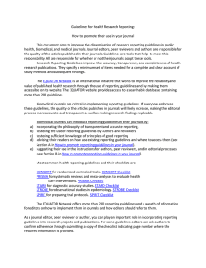 Guidelines for Health Research Reporting: How to promote their use