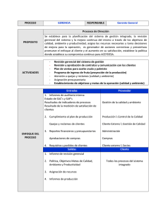 PROCESO GERENCIA RESPONSABLE Gerente General