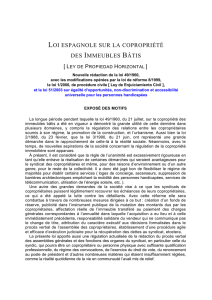 loi espagnole sur la copropriété des immeubles bâtis