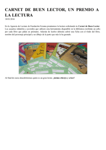 carnet de buen lector, un premio a la lectura