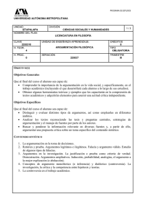 Objetivos Generales Que al final del curso el alumno sea capaz de