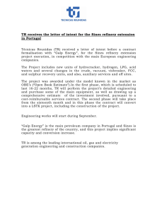 TR receives the letter of intent for the Sines refinery extension in