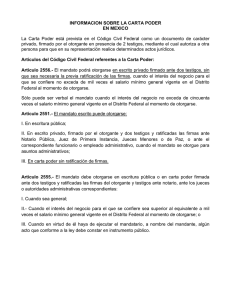 INFORMACION SOBRE LA CARTA PODER EN MEXICO La Carta