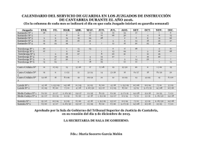 CALENDARIO DEL SERVICIO DE GUARDIA EN LOS JUZGADOS