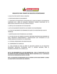requisitos para tramite de registro extemporaneo