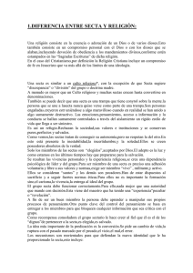 1.DIFERENCIA ENTRE SECTA Y RELIGIÓN: