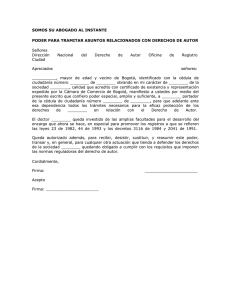 Poder para tramitar asuntos relacionados con derechos de