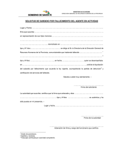 solicitud de subsidio por fallecimiento del agente en actividad