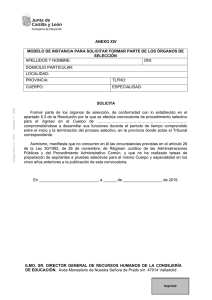ANEXO XIV MODELO DE INSTANCIA PARA SOLICITAR FORMAR