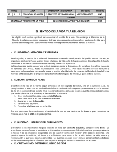 EL SENTIDO DE LA VIDA Y LA RELIGION