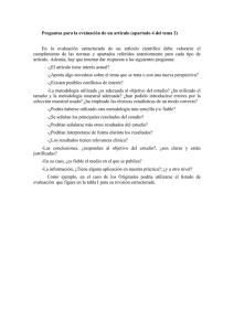 Preguntas para la evaluación de un artículo (apartado 4 del tema 2