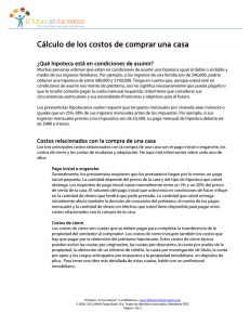 Calculo de los costos de comprar una casa