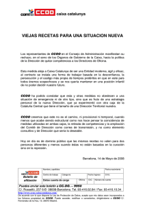 VELLES RECEPTES PER UNA SITUACIO NOVA
