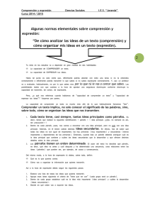 Algunas normas elementales sobre comprensión y expresión: “De