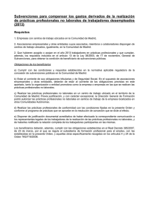Subvenciones para compensar los gastos derivados de la
