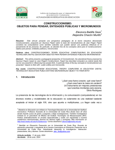 Construccionismo: objetos para pensar, entidades públicas y