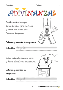 Adivinanzas para niños: Hoja de ejercicios imprimible