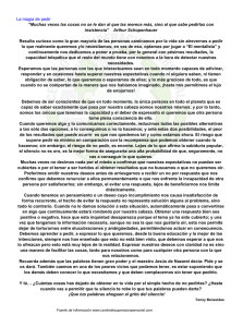 La magia de pedir “Muchas veces las cosas no se le dan al que las