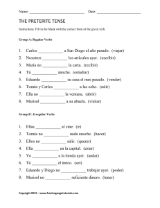the preterite tense - Free Language Tutorials