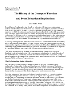 History of the Concept of Function
