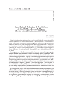 Joanot Martorell, Contes d`amor de Tirant lo Blanc, ed