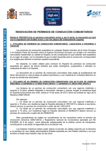 renovación de permisos de conducción comunitarios