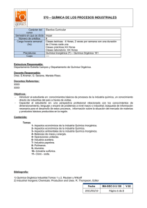 570 – QUÍMICA DE LOS PROCESOS INDUSTRIALES